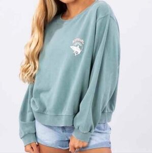 Rip Curl | Shark Logo Crewneck French Terry Pullover Boxy Sweatshirt XL